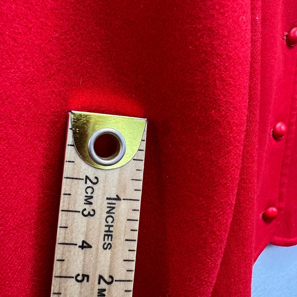 MCM Pendleton Red Wool Button Down Cropped Jacket… - image 11